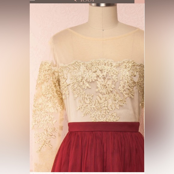 Josiane Burgundy | Tulle A-Line Gown brand new - Picture 2 of 9